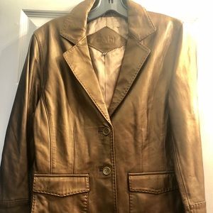 Cabi Gold Leather Blazer